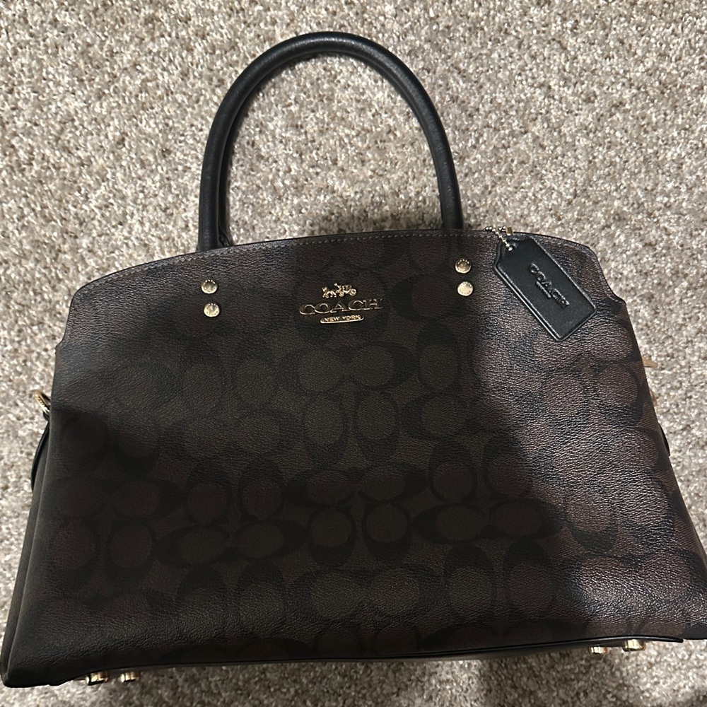 Coach Dark Brown Signature Satchel